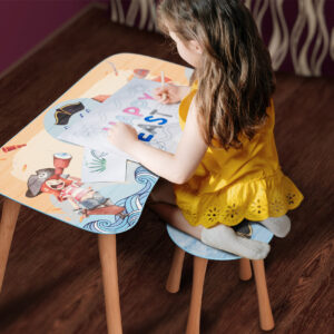 Kinder Hocker und Tisch Set mit Motiv Pirate Blau