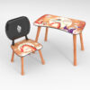 Kinder Stuhl und Tisch Set mit Motiv Back To School Braun