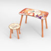 Kinder Hocker und Tisch Set mit Motiv Back To School Braun