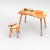 Kinder Hocker und Tisch Set mit Motiv Roar Orange
