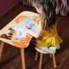 Kinder Hocker und Tisch Set mit Motiv Roar Orange