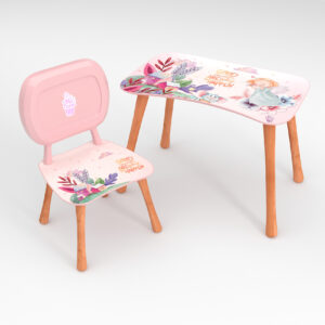 Kinder Stuhl und Tisch Set mit Motiv Angels Rosa