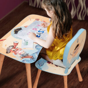 Kinder Stuhl und Tisch Set mit Motiv Angels Rosa