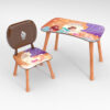 Kinder Stuhl und Tisch Set mit Motiv Back To School Braun