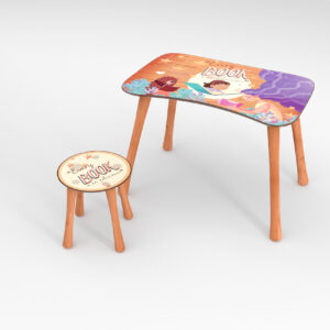 Kinder Hocker und Tisch Set mit Motiv Angels Lila