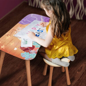 Kinder Hocker und Tisch Set mit Motiv Angels Lila