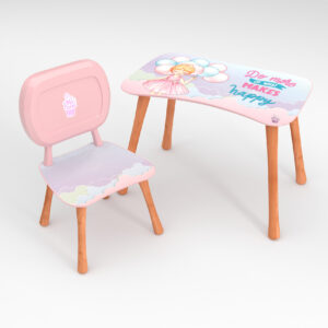 Kinder Stuhl und Tisch Set mit Motiv Baloons Rosa
