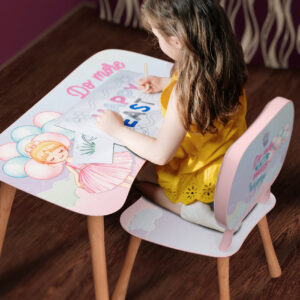 Kinder Stuhl und Tisch Set mit Motiv Baloons Rosa
