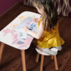 Kinder Hocker und Tisch Set mit Motiv Pink Princess Rosa