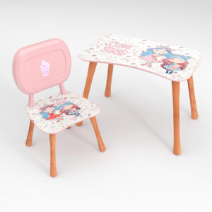 Kinder Stuhl und Tisch Set mit Motiv Cute Girls Weiß
