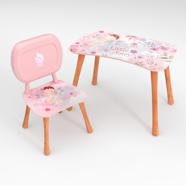 Kinder Stuhl und Tisch Set mit Motiv Little Fairy Rosa