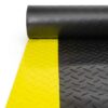 PVC Bodenmatte Bodenbelag Tränenblechoptik 120cm mit Gelben Warnstreifen
