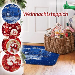 Weihnachtsteppich Weihnachts Fußmatte Wohnzimmer Küche rutschfest Teppich Weihnachten Türmatte 50×80 cm