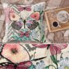Dekokissen Kissenbezug Kissenhülle Sofakissen 45x45cm Gobelin Vintage Blumen Tiere