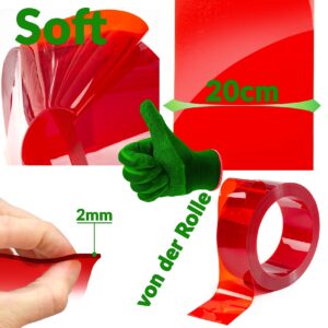 PVC Lamellen Streifenvorhang Lamellenvorhang farbig Rot Stärke 2mm Breite 20cm
