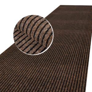Schmutzfangmatte Fußmatte Teppich Läufer Flur Sauberlaufmatte einfarbig Mischa Breite 100cm – Braun, 400x100cm