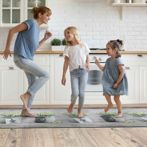 Küchenläufer waschbar Textil + PVC Küchenteppich rutschfest Sprinty Camomilla Grau 50cm Breit