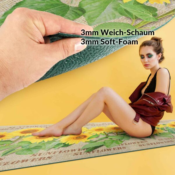 Küchenläufer waschbar Textil + PVC Küchenteppich rutschfest Sprinty Juta Mehrfarbig 50cm Breit