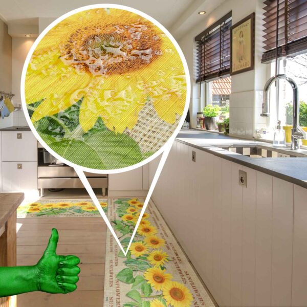 Küchenläufer waschbar Textil + PVC Küchenteppich rutschfest Sprinty Juta Mehrfarbig 50cm Breit
