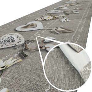 Küchenläufer waschbar Textil + PVC Küchenteppich rutschfest Sprinty Mama Grau 50cm Breit