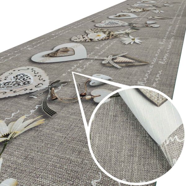 Küchenläufer waschbar Textil + PVC Küchenteppich rutschfest Sprinty Mama Grau 50cm Breit