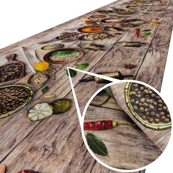 Küchenläufer waschbar Textil + PVC Küchenteppich rutschfest Sprinty Speziata Braun 50cm Breit