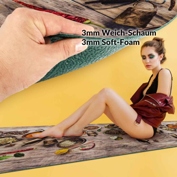 Küchenläufer waschbar Textil + PVC Küchenteppich rutschfest Sprinty Speziata Braun 50cm Breit