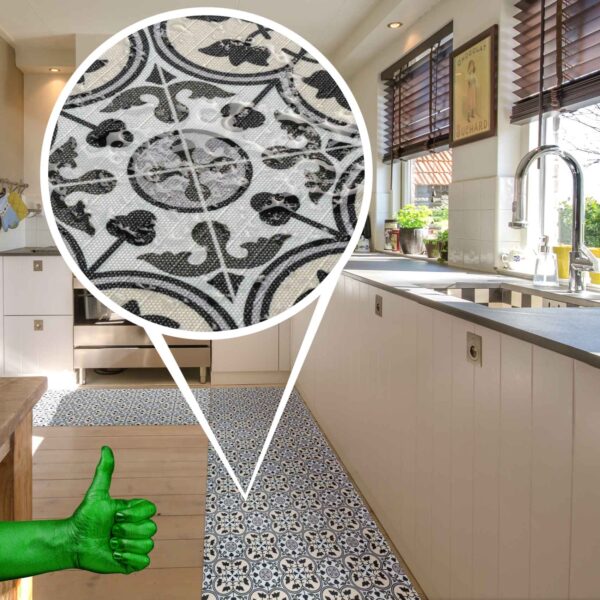 Küchenläufer waschbar Textil + PVC Küchenteppich rutschfest Sprinty Liberty Mehrfarbig 50cm Breit
