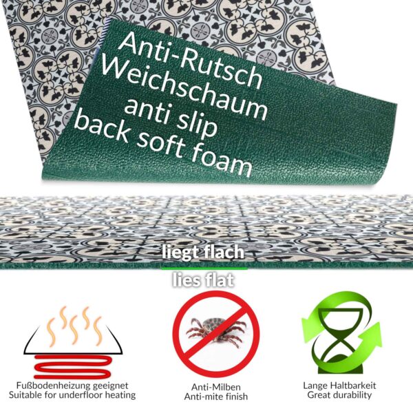 Küchenläufer waschbar Textil + PVC Küchenteppich rutschfest Sprinty Liberty Mehrfarbig 50cm Breit