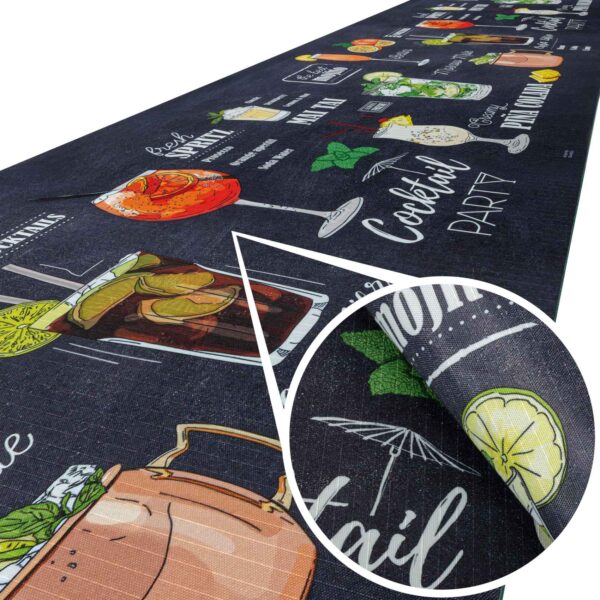 Küchenläufer waschbar Textil + PVC Küchenteppich rutschfest Sprinty Pub Mehrfarbig 50cm Breit