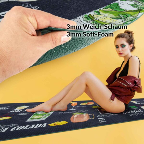 Küchenläufer waschbar Textil + PVC Küchenteppich rutschfest Sprinty Pub Mehrfarbig 50cm Breit