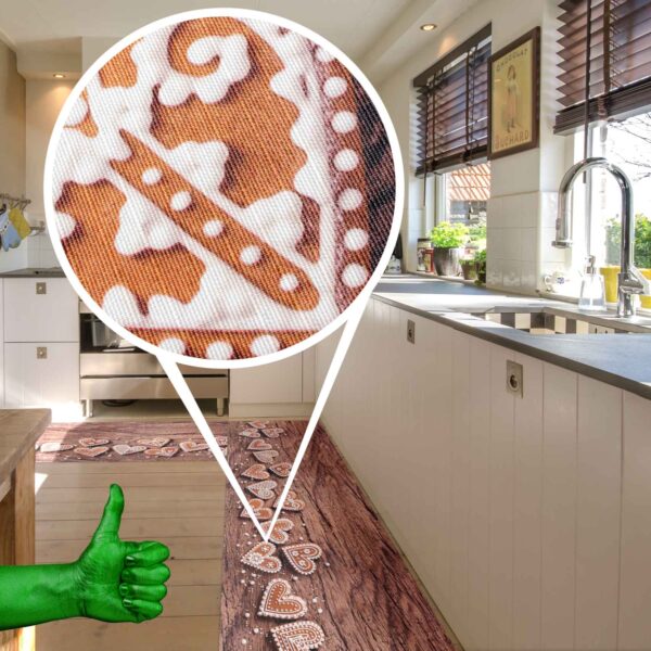 Küchenläufer waschbar Küchenteppich rutschfest Sprinty Cookies 52cm Breite