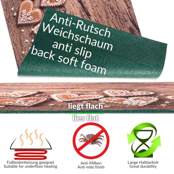 Küchenläufer waschbar Küchenteppich rutschfest Sprinty Cookies 52cm Breite
