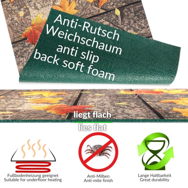 Küchenläufer waschbar Küchenteppich rutschfest Sprinty Herbst 52cm Breite