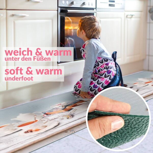 Küchenläufer waschbar Küchenteppich rutschfest Sprinty Teezeit 52cm Breite