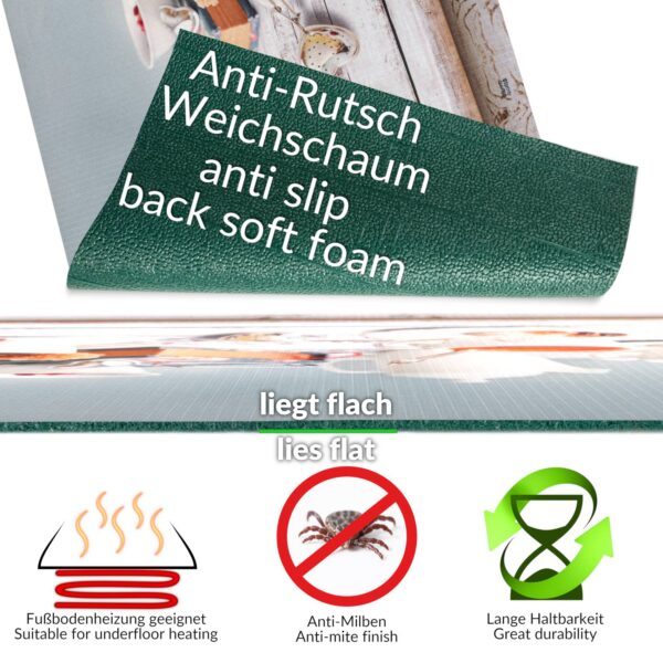 Küchenläufer waschbar Küchenteppich rutschfest Sprinty Teezeit 52cm Breite