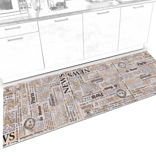 Küchenläufer waschbar Küchenteppich rutschfest Sprinty Newspaper 52cm Breite