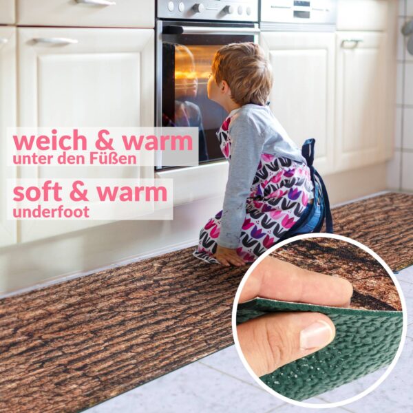 Küchenläufer waschbar Küchenteppich rutschfest Sprinty Baumrinde 52cm Breite