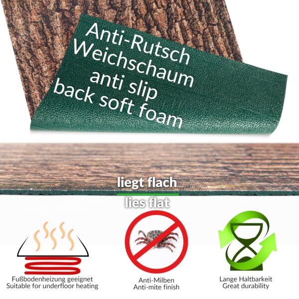 Küchenläufer waschbar Küchenteppich rutschfest Sprinty Baumrinde 52cm Breite