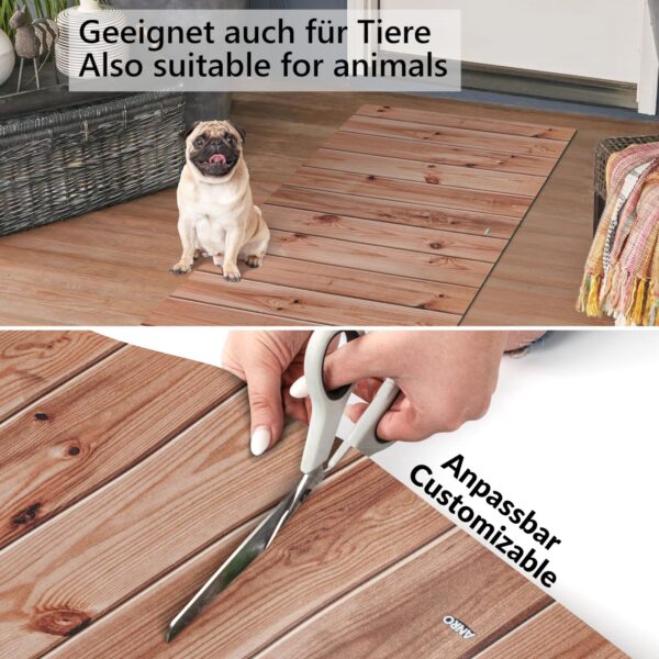 Küchenläufer waschbar Küchenteppich rutschfest Sprinty Holz Braun 52cm Breite