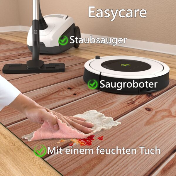 Küchenläufer waschbar Küchenteppich rutschfest Sprinty Holz Braun 52cm Breite