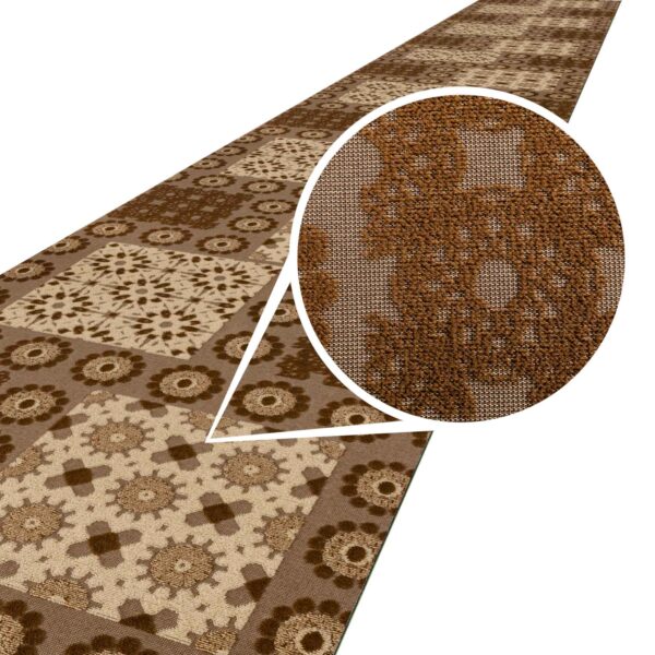 Küchenläufer Küchenteppich Teppichläufer Jacquard Teppich waschbar rutschfest Sisi Bisquit Braun 50cm Breit