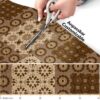 Küchenläufer Küchenteppich Teppichläufer Jacquard Teppich waschbar rutschfest Sisi Bisquit Braun 50cm Breit