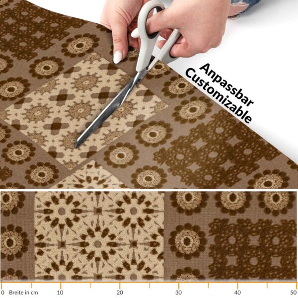 Küchenläufer Küchenteppich Teppichläufer Jacquard Teppich waschbar rutschfest Sisi Bisquit Braun 50cm Breit