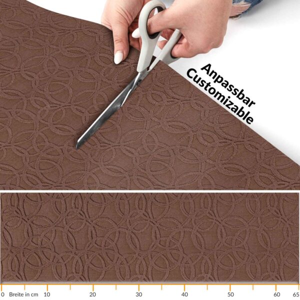 Küchenläufer Küchenteppich Teppichläufer Jacquard Teppich waschbar rutschfest Sisi Optical Braun 65cm Breit