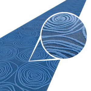 Küchenläufer Küchenteppich Teppichläufer Jacquard Teppich waschbar rutschfest Sisi Essence Blau 50cm Breit