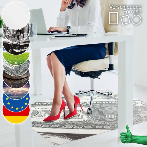 Bodenschutzmatte Schreibtisch Stuhl Unterlage Bürostuhlunterlage 8 Designs