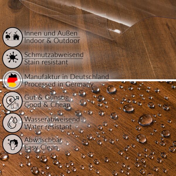 Transparent Tischdecke durchsichtig Klarsicht Tischfolie Tischschutzfolie Glasklar 0,5mm Stärke