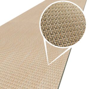 Outdoorteppich & Indoor Küchenläufer geflochten Rattan Tatami Flecht Beige 50cm Breit