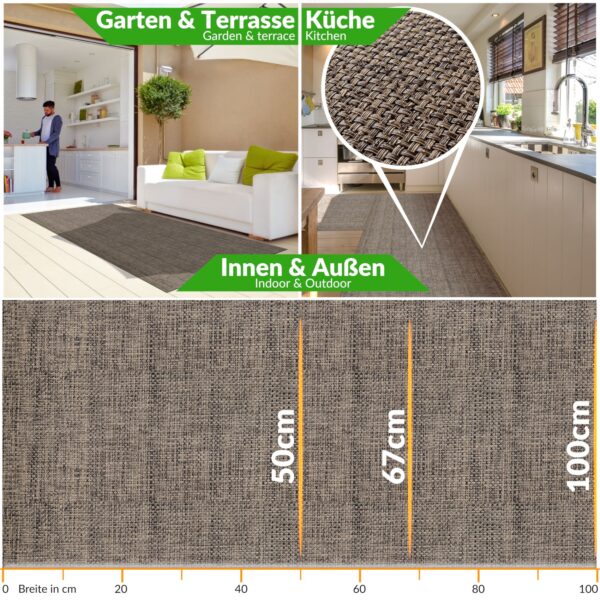 In- Outdoor Teppich Läufer Rattan TATAMI Merhfarbig 50/ 67/ 100 cm Breit